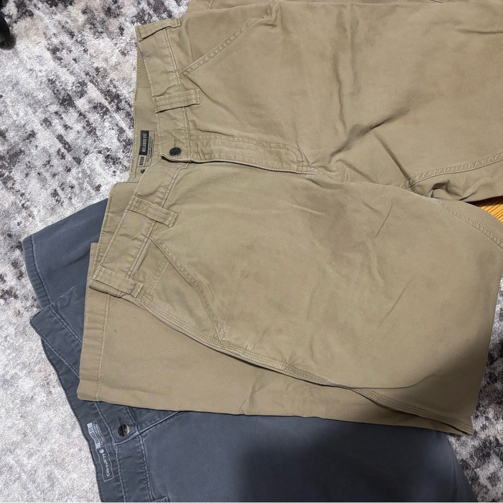 Carhartt Tan and Gray Chino Khakis